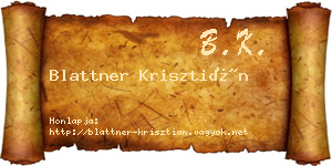Blattner Krisztián névjegykártya