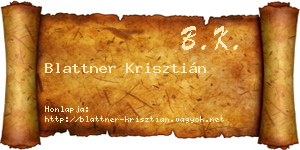 Blattner Krisztián névjegykártya